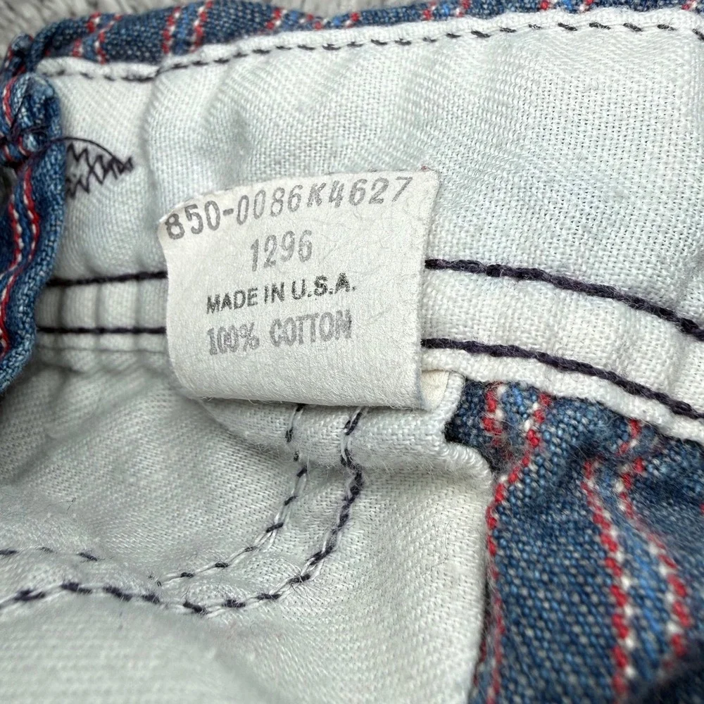 Vintage 80s OshKosh B'Gosh Vestbak Overalls 12M USA Railroad Stripe Rare Red Blu